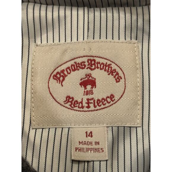 Size 14 Brooks Brothers Red Fleece Gray Toggle Coat Hooded Wool - Picture 3 of 16